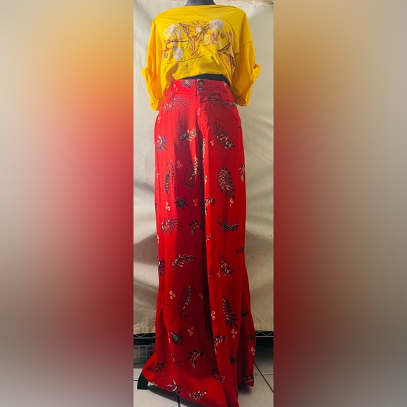 NWT- Free People tuxedo wide leg trousers - Picture 2 of 6